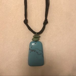 Large turquoise drop necklace